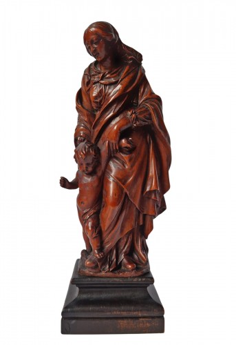 Flemish 17th-c Sculpture Nicolaes Van Der Veken (1637–1704) Virgin & Child