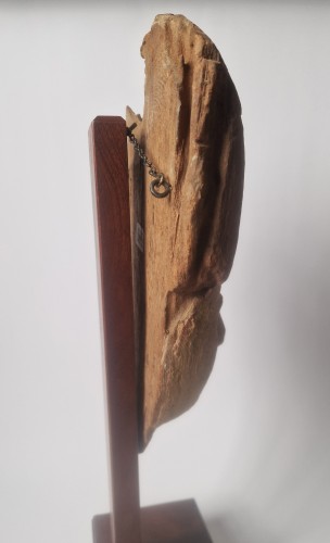 Egyptian Mummy Mask Polychromed Wood Late Dynastic Period Circa 700-300 BC - 