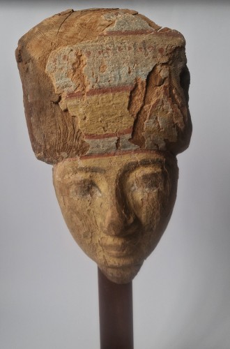 BC to 10th century - Egyptian Mummy Mask Polychromed Wood Late Dynastic Period Circa 700-300 BC