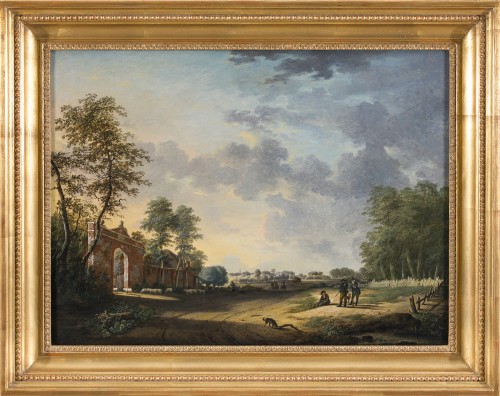 Voyageurs le long d'un chemin par Andries Vermeulen (1763–1814) daté 1790