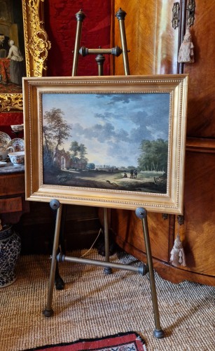 Voyageurs le long d'un chemin par Andries Vermeulen (1763–1814) daté 1790 - Louis XVI