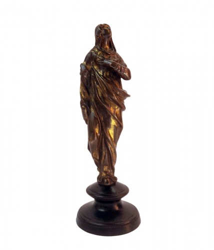 Statuette en bronze partiellement doré à la feuille Italie c.1600 La Vierge