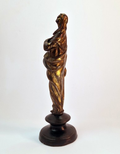 Sculpture Sculpture en Bronze - Statuette en bronze partiellement doré à la feuille Italie c.1600 La Vierge