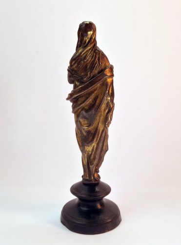XVIIe siècle - Statuette en bronze partiellement doré à la feuille Italie c.1600 La Vierge