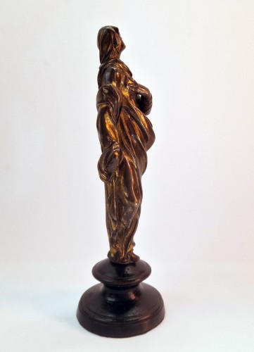 Renaissance - Statuette en bronze partiellement doré à la feuille Italie c.1600 La Vierge
