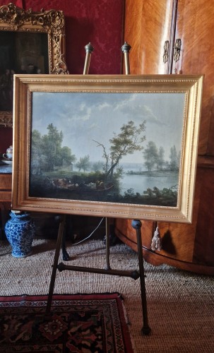 Antiquités - Paysage fluvial attribué à Louis-Gabriel Moreau (Paris 1740–1806)