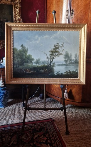 Antiquités - Paysage fluvial attribué à Louis-Gabriel Moreau (Paris 1740–1806)