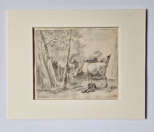 Chevaux au repos par Hendrick Verschuring (Gorkum 1627–1690) - Louis XIV