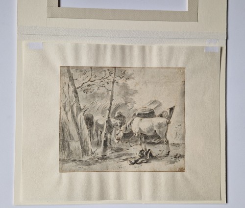 Louis XIV - Chevaux au repos par Hendrick Verschuring (Gorkum 1627–1690)