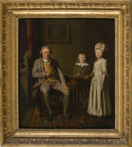 École anglaise vers 1775 - Portrait de famille "conversation"