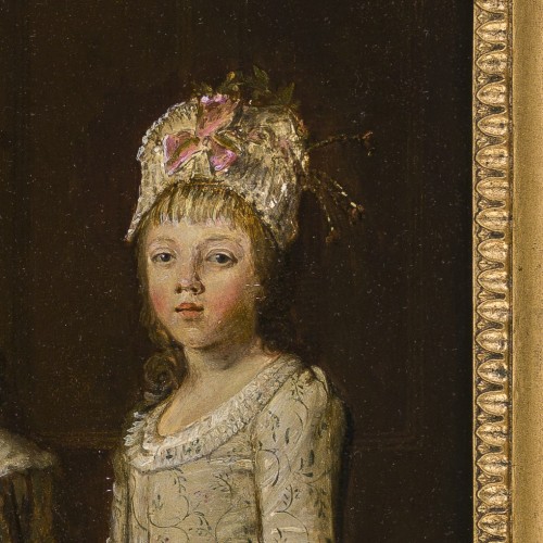 École anglaise vers 1775 - Portrait de famille "conversation" - Louis XVI