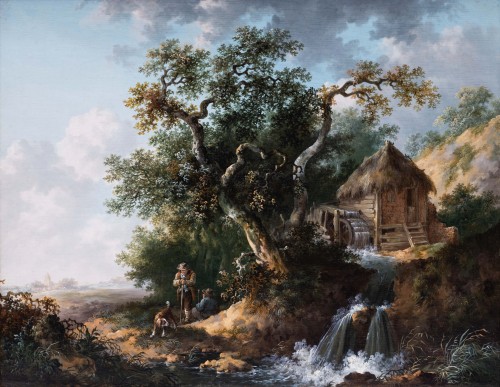 Travellers Along a Country Road By Andries Vermeulen (1763-1814) - Paintings & Drawings Style Louis XVI