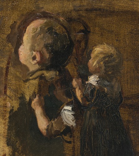 Paintings & Drawings  - Albert Neuhuys (1844–1914)  Three Studies Of A Child