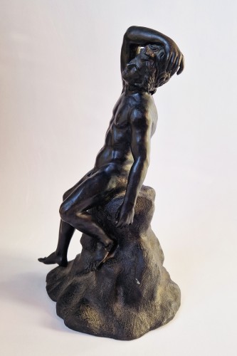 Sculpture Sculpture en Bronze - Faune Endormi Grand Tour XIXe siècle, signée Masulli