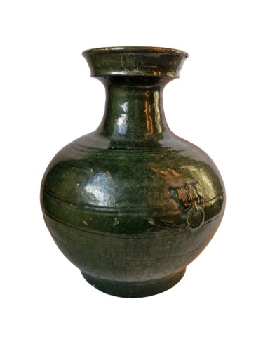 Vase Hu en terre cuite à glaçure verte dynastie Han Chine vers 206 av. J.-C. – 220 ap