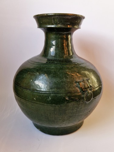 Vase Hu en terre cuite à glaçure verte dynastie Han Chine vers 206 av. J.-C. – 220 ap - Céramiques, Porcelaines Style 