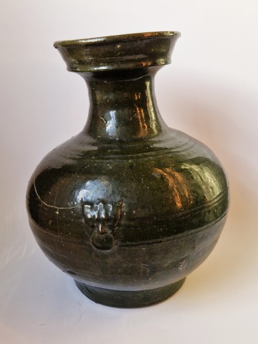 Avant JC au Xe siècle - Vase Hu en terre cuite à glaçure verte dynastie Han Chine vers 206 av. J.-C. – 220 ap