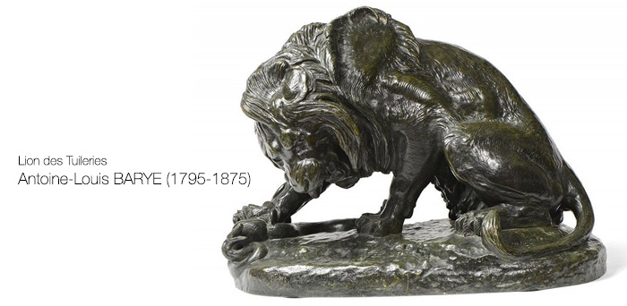 Lion des Tuileries - Sculpture en bronze de Baye