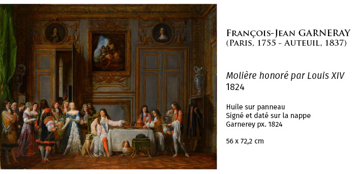 François-Jean GARNERAY (Paris, 1755 - Auteuil, 1837)   Molière honoré par Louis XIV 1824