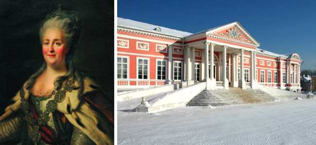 Catherine II de Russie et château de Kouskovo