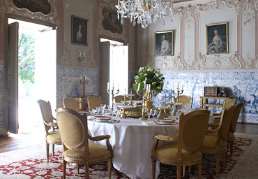 détail salle à manger du palais Fronteira